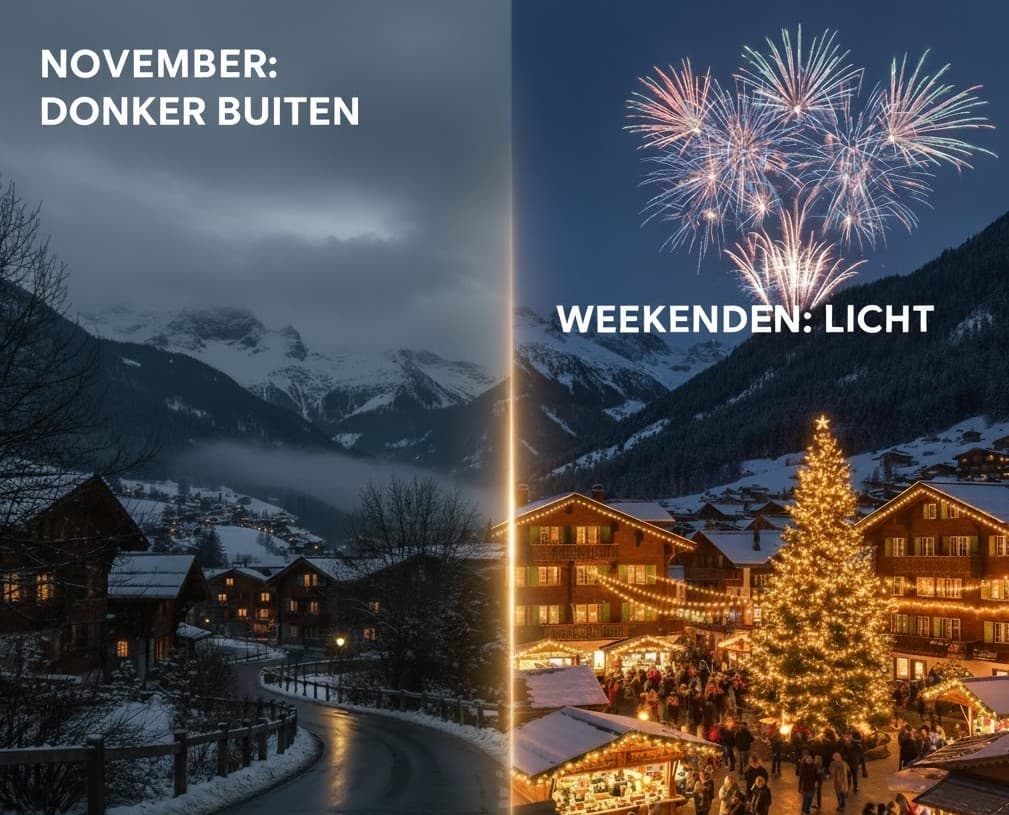 November in Switzerland: dark outside, light on the weekends
