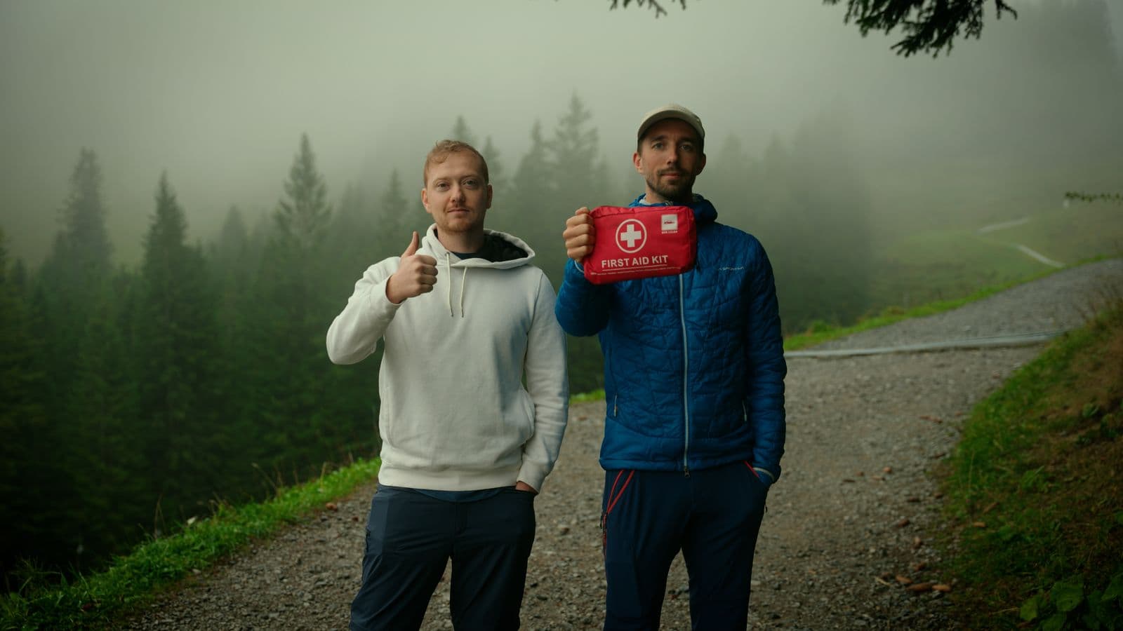 Tijmen and Ben from takeoff in the Swiss mountains