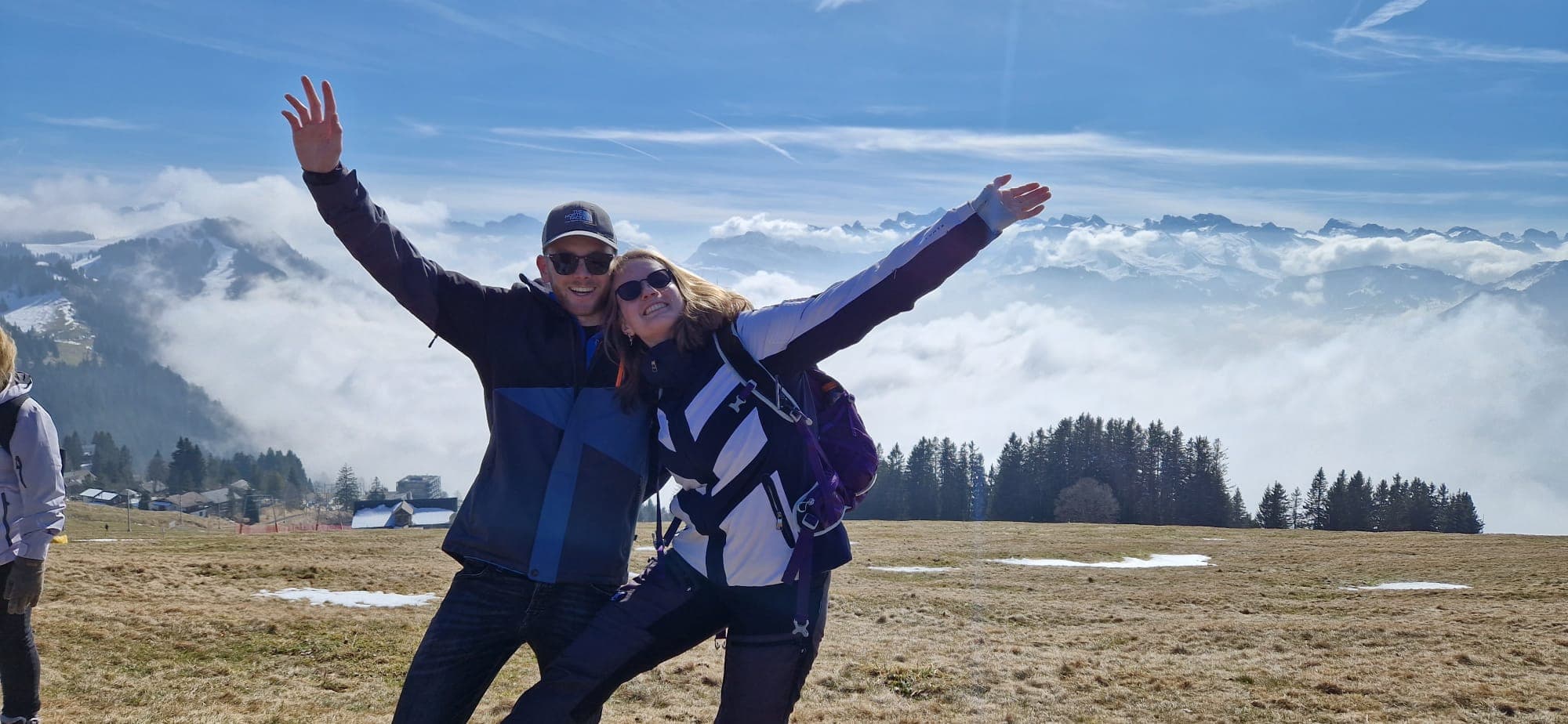 Saskia hiking in the Swiss mountains